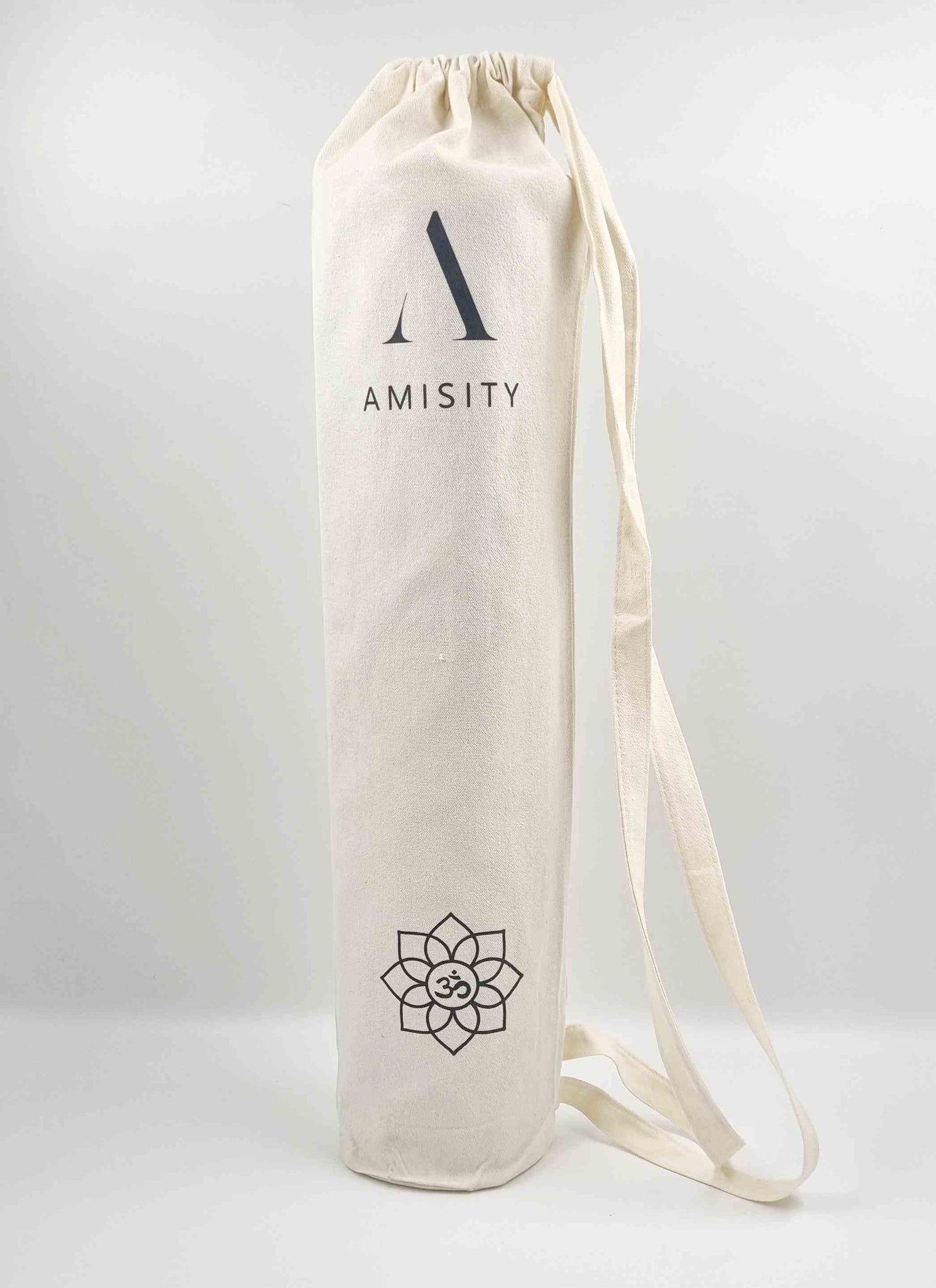 Canvas Eco Friendly Yoga Mat Bag, Cotton Eco-Friendly Natural Double Shoulder Straps, Yoga Mat Bag UK, Om Symbol
