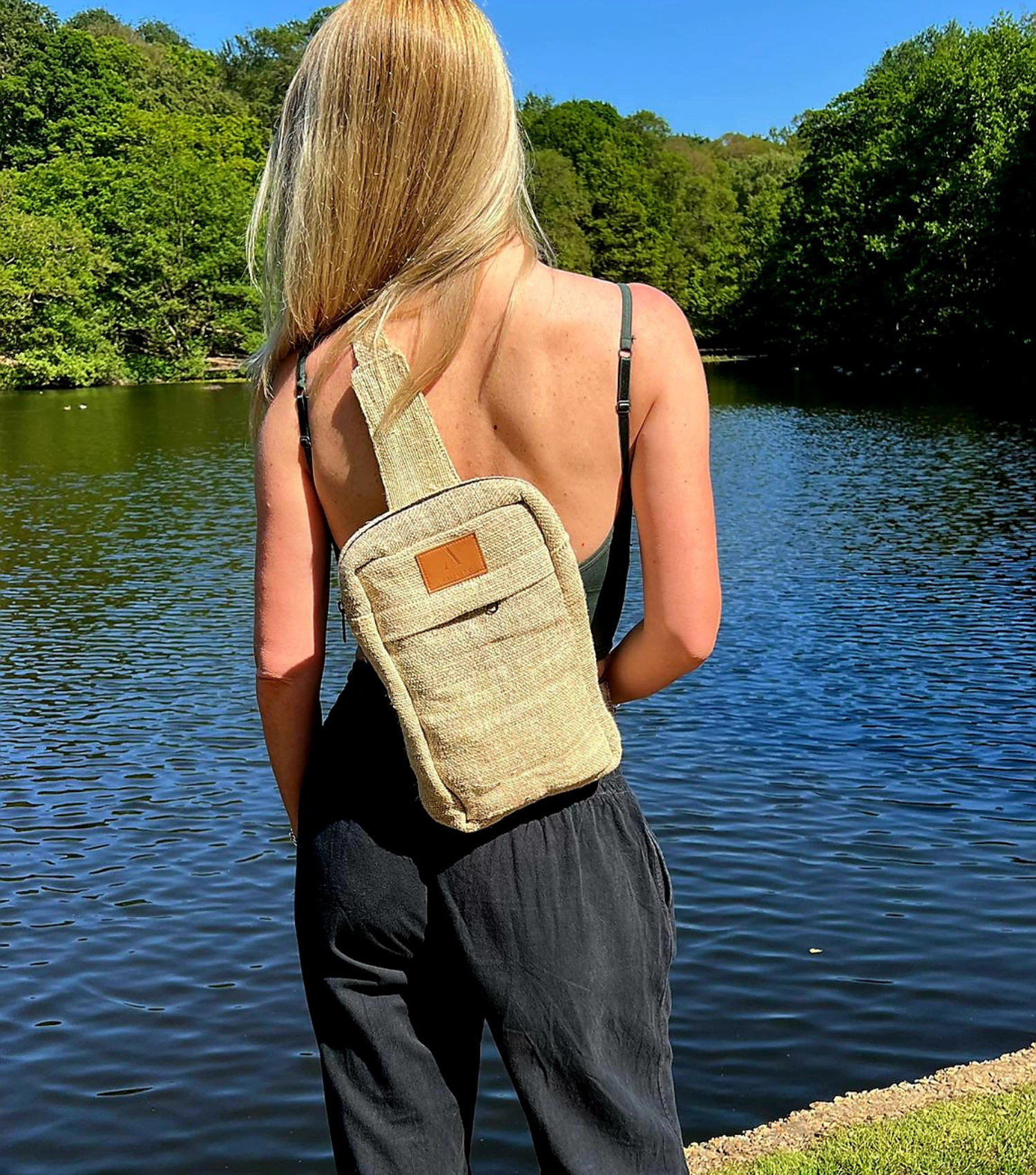 Hemp Chest Sling Bag Rectangular