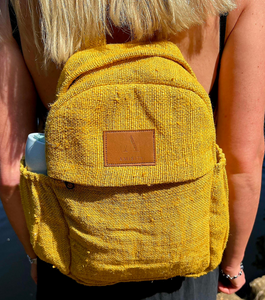 Hemp Rucksack Backpack Mustard, Eco Friendly Backpack