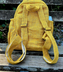 Hemp Rucksack Backpack Mustard, Eco Friendly Backpack