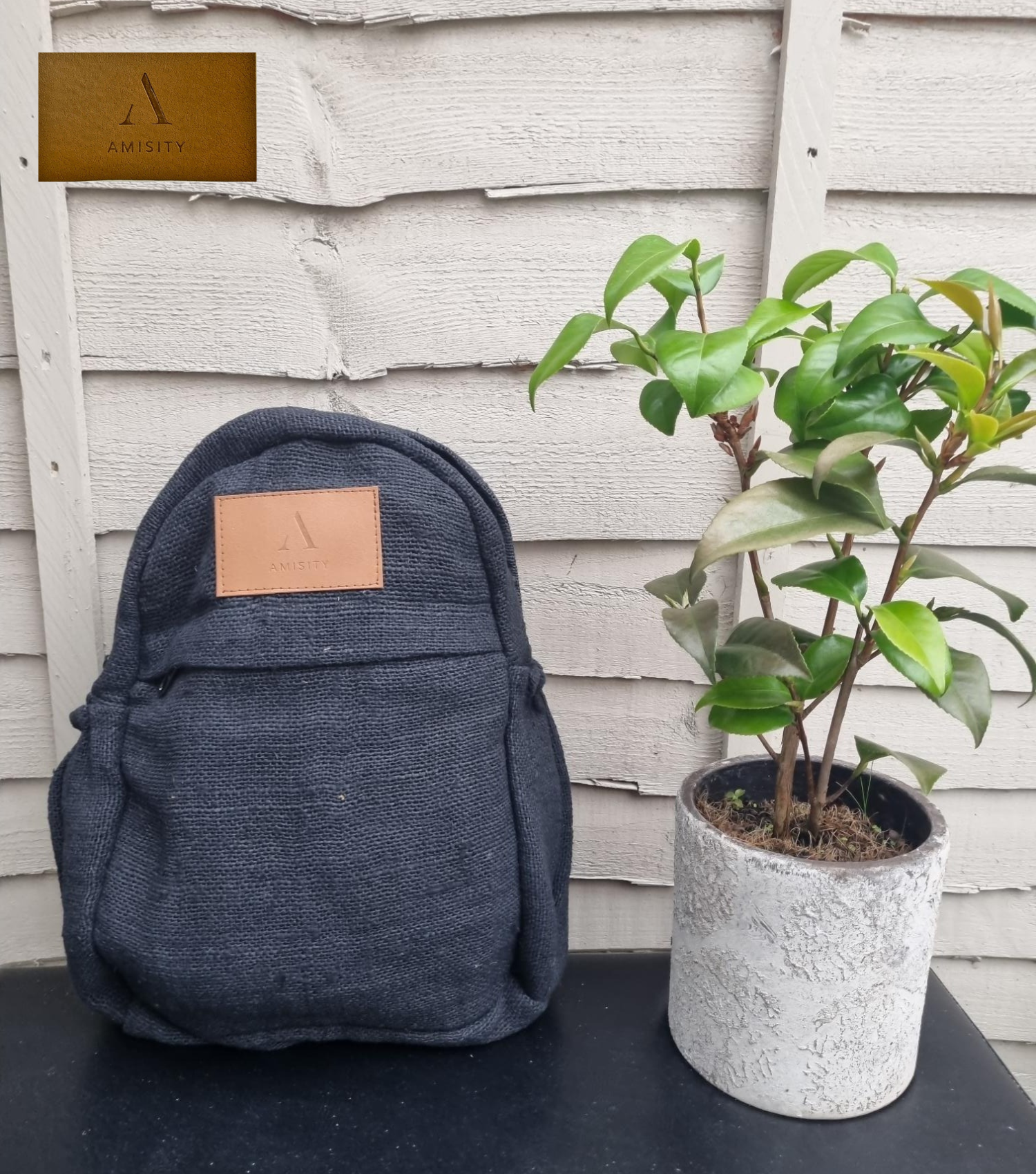 Hemp Rucksack Backpack Mustard, Eco Friendly Backpack