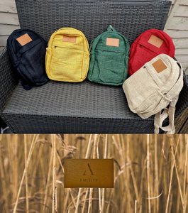 Hemp Rucksack Backpack Mustard, Eco Friendly Backpack