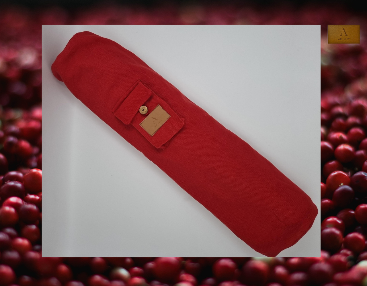 Eco Friendly Cotton Linen Yoga Mat Bag, Handmade Yoga Bag, Eco Friendly Yoga Bag, Yoga Mat Bag UK, Double Zip (Bag only) Red Colour