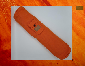 Eco Friendly Cotton Linen Yoga Mat Bag, Handmade Yoga Bag, Eco Friendly Yoga Bag, Yoga Mat Bag UK, Double Zip (Bag only) Orange Colour