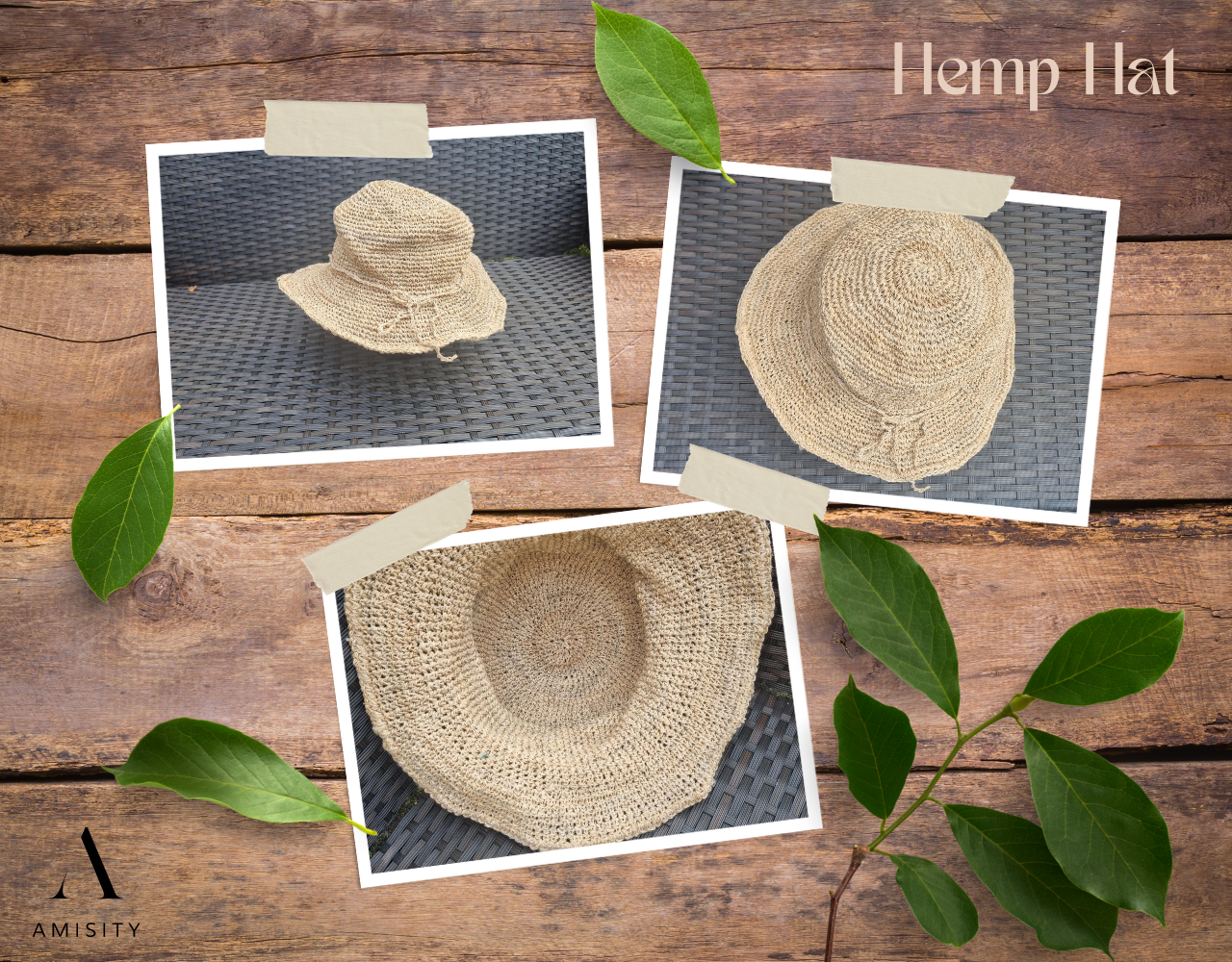 Summer Hemp Hat with  Brim