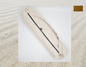 Eco Friendly Cotton Yoga Mat Bag,  Handmade Yoga Bag, Eco Friendly Yoga Bag, Yoga Mat Bag UK, Double Zip- Natural Colour (Bag only)