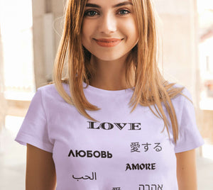 Love is International Black  Text- Unisex T-shirt,  Love and Piece T-shirt, Trend Now UK - Amisity