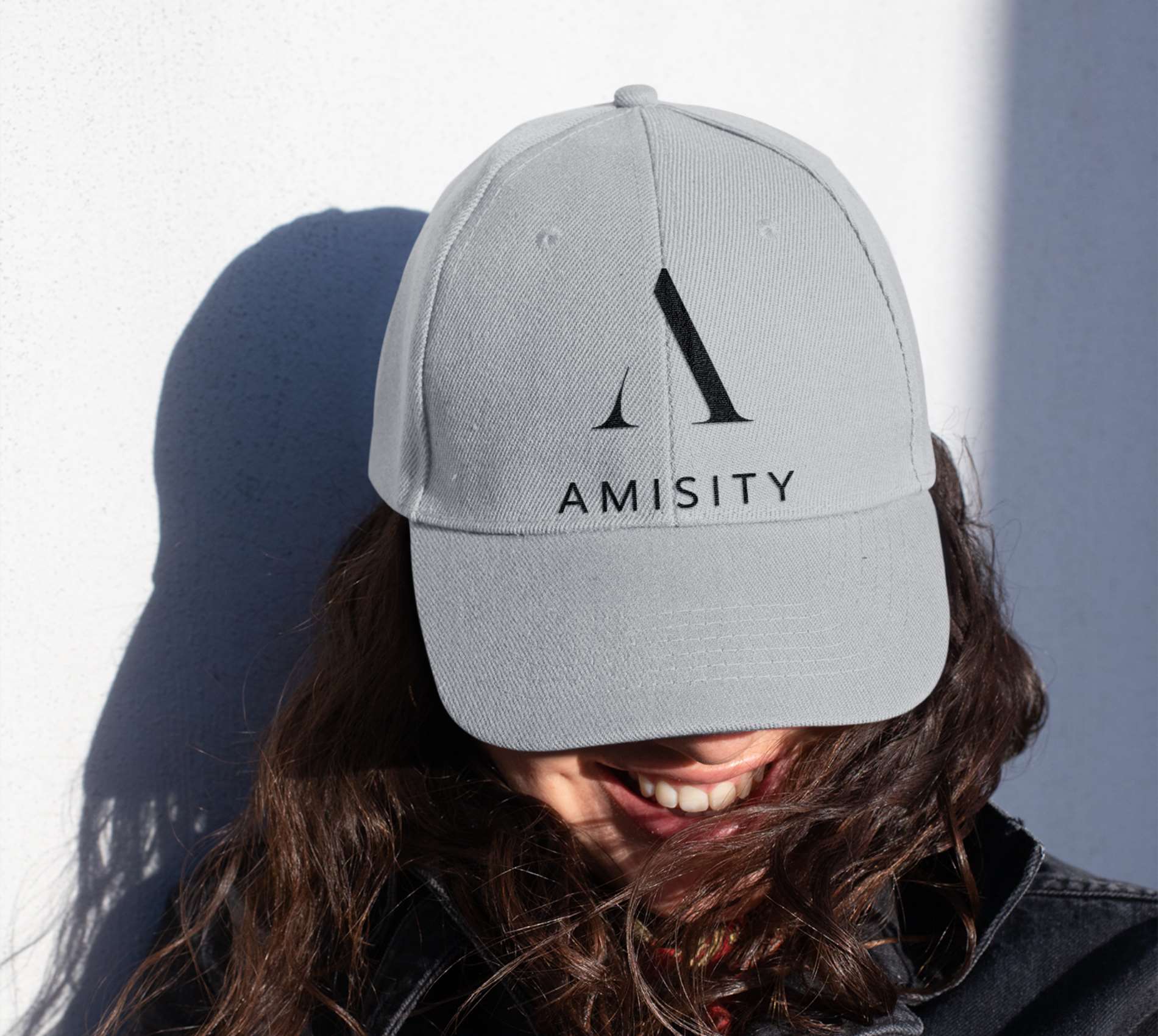 Amisity Ultimate Cotton Unisex Baseball Cap- Black Logo, Fitness Cap, Gym Cap, Travel Cap, Trend Now, UK - Amisity