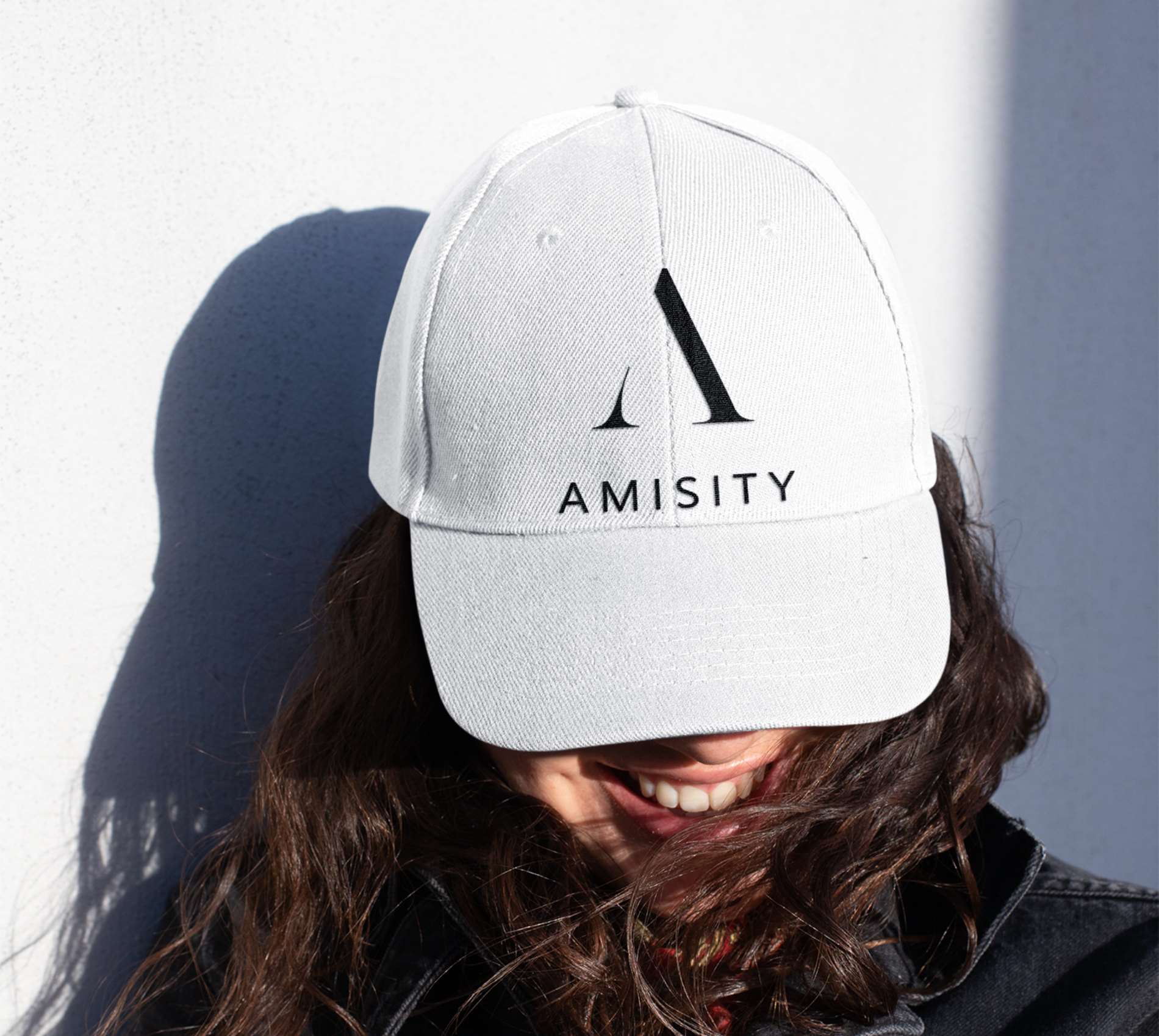 Amisity Ultimate Cotton Unisex Baseball Cap- Black Logo, Fitness Cap, Gym Cap, Travel Cap, Trend Now, UK - Amisity