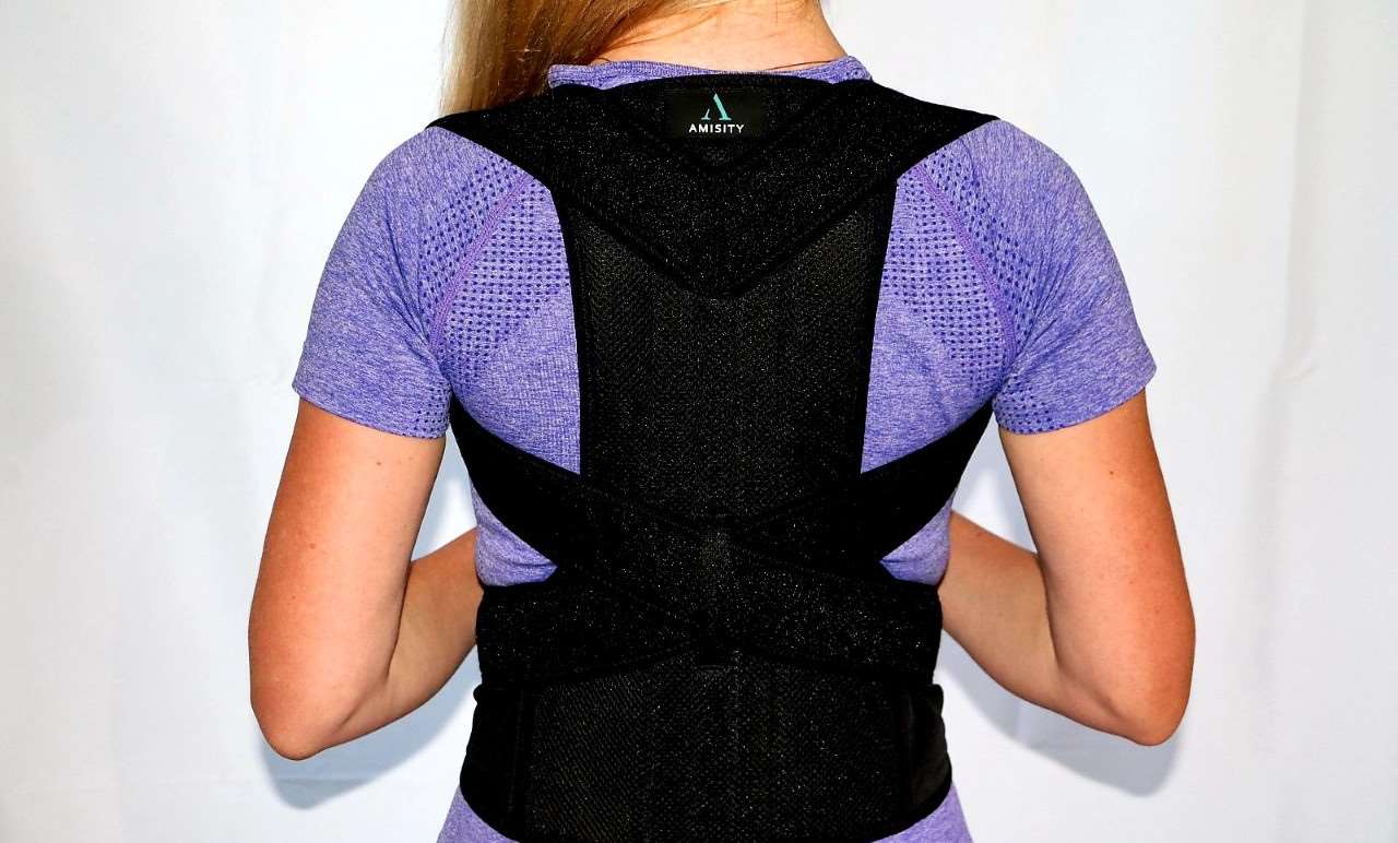 Posture Corrector for Men and Women,Spine and Back Support,Providing Pain Relief for Neck,Back,Shoulders,Adjustable,Breathable Back Brace - Amisity